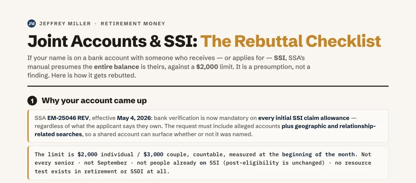 Joint accounts and SSI rebuttal checklist preview