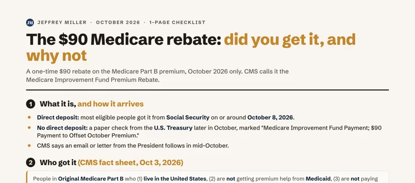 The $90 Medicare rebate checklist preview